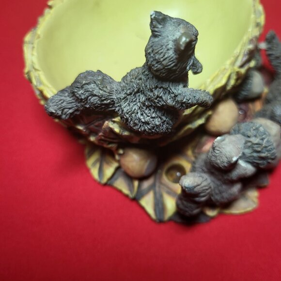 Vintage Nut Bowl Squirrel Figurines Resin Stone Home Decor Bowl Holidays Table D - Picture 11 of 15